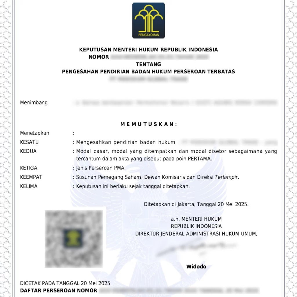 Pengesahan Pendirian