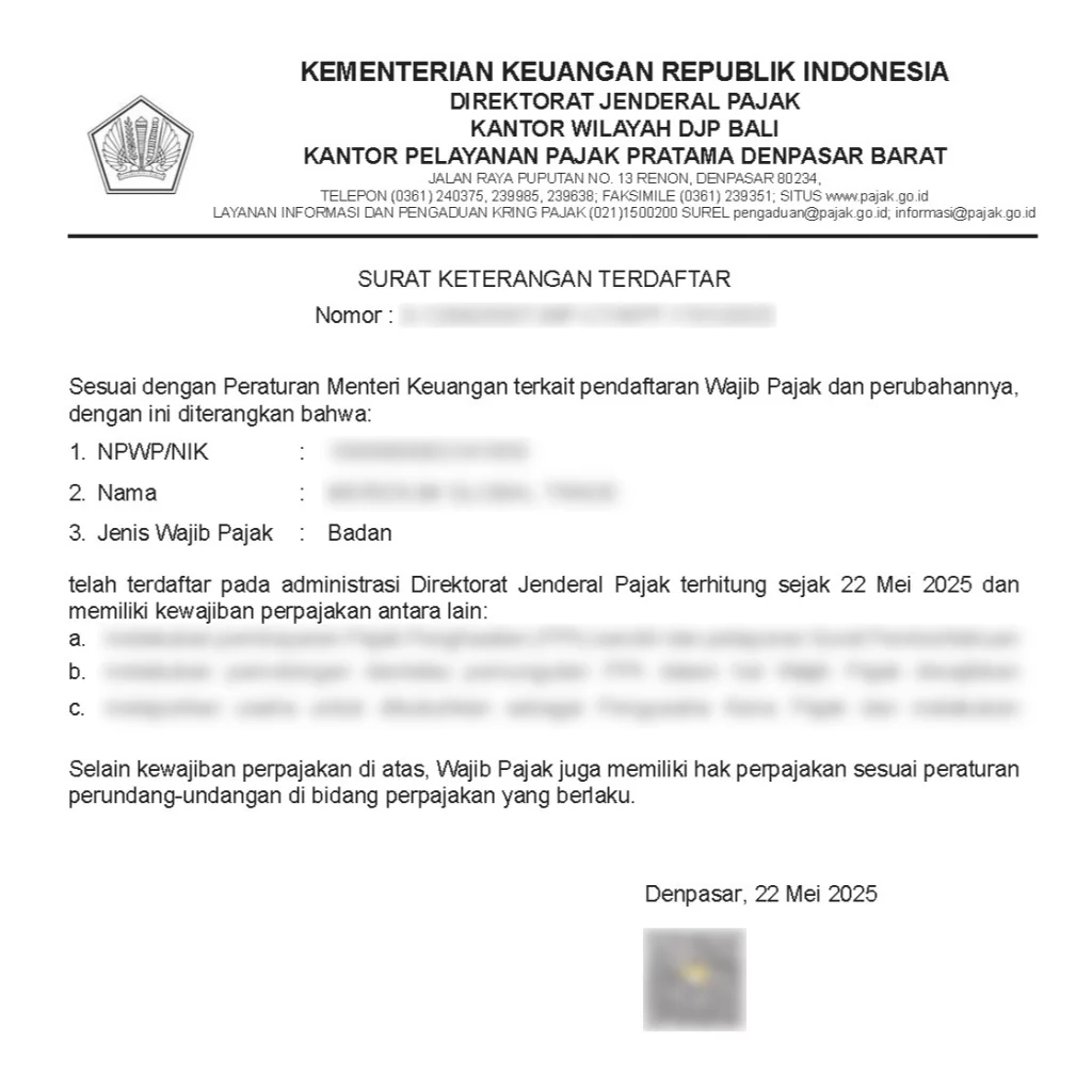 SURAT KETERANGAN TERDAFTAR